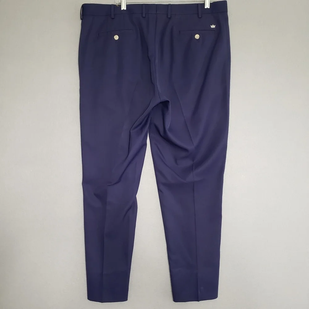 Peter Millar Durham Performance Mens 40/34 fits 40/30 Pants EB78 High Drape Navy
